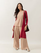 Cardigan com Fendas Sophie Bordo