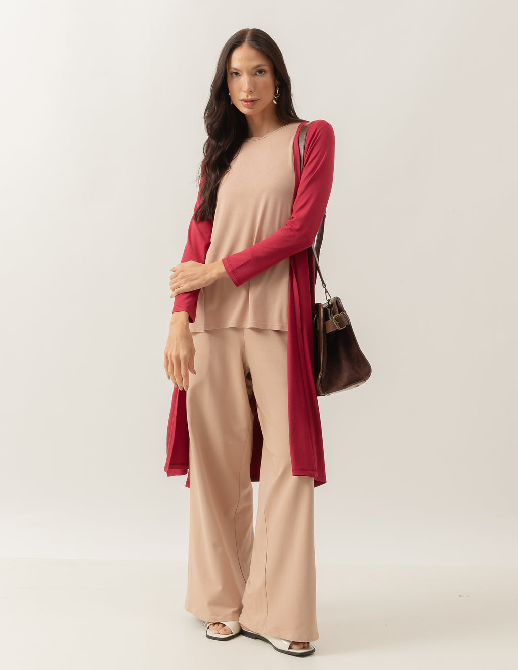 Cardigan com Fendas Sophie Bordo