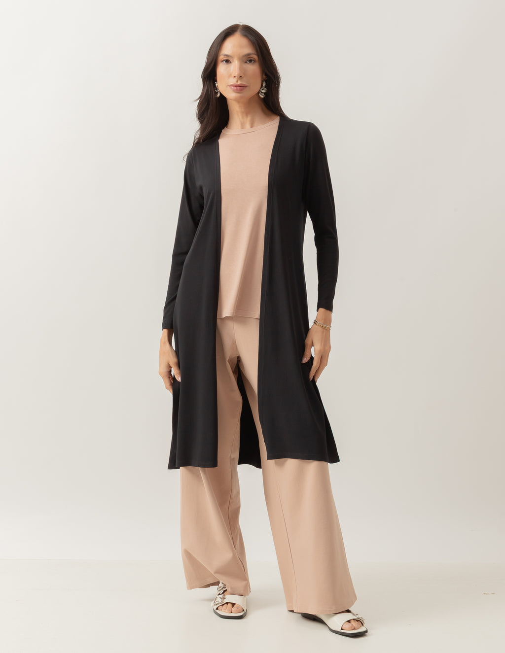 Cardigan Com Fendas Sophie Preto