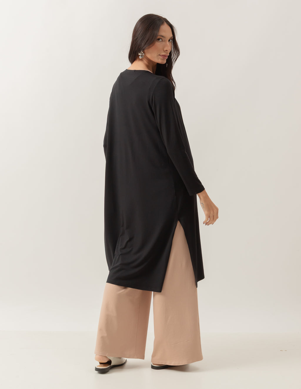 Cardigan Com Fendas Sophie Preto