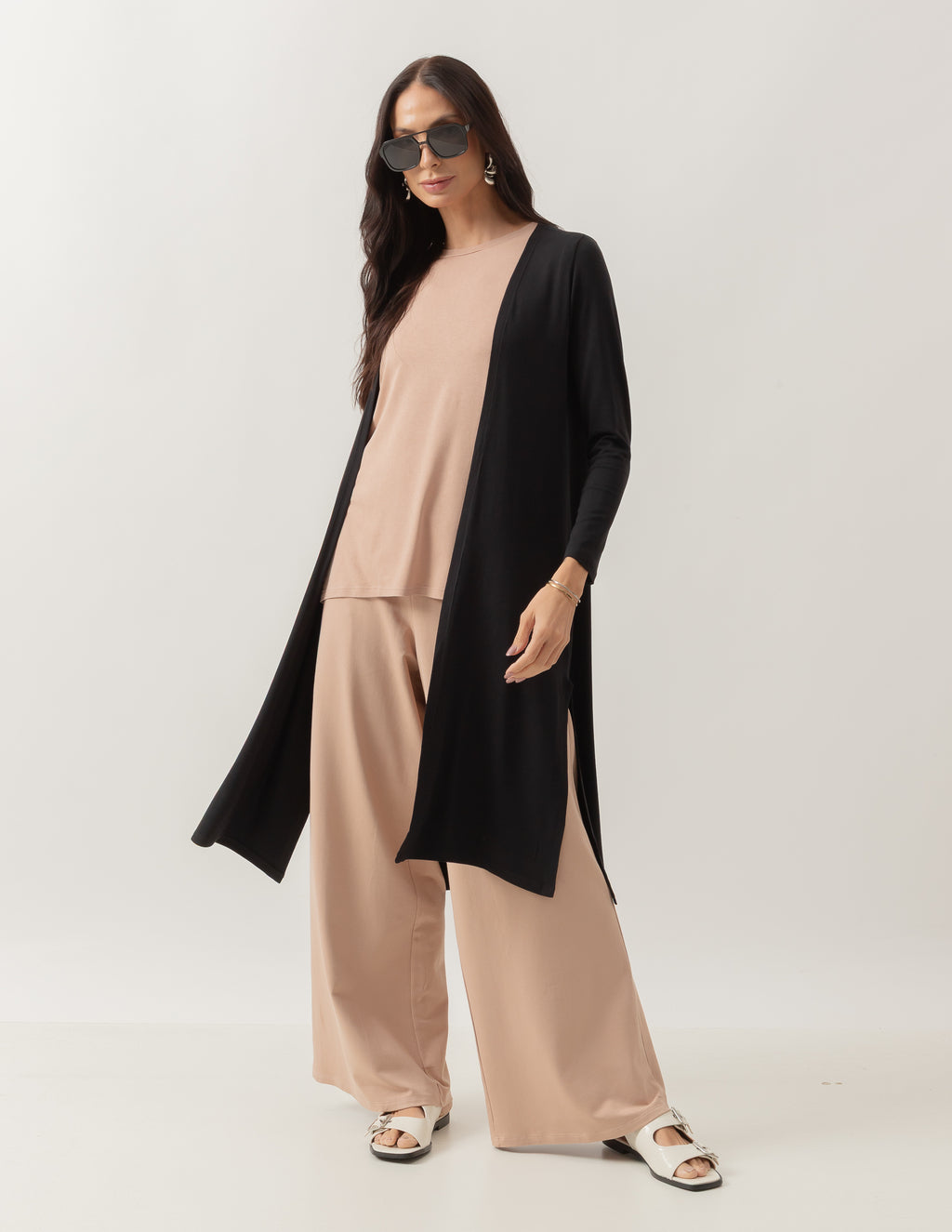 Cardigan Com Fendas Sophie Preto