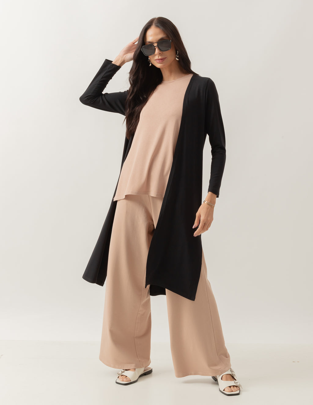 Cardigan Com Fendas Sophie Preto