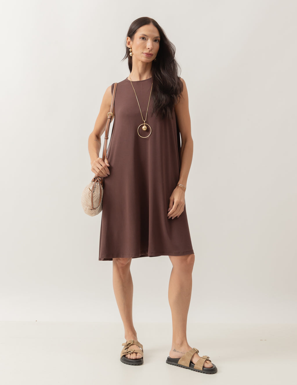 Vestido Liz Marrom