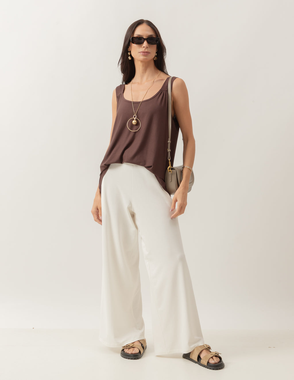 Blusa Regata Atenas Marrom