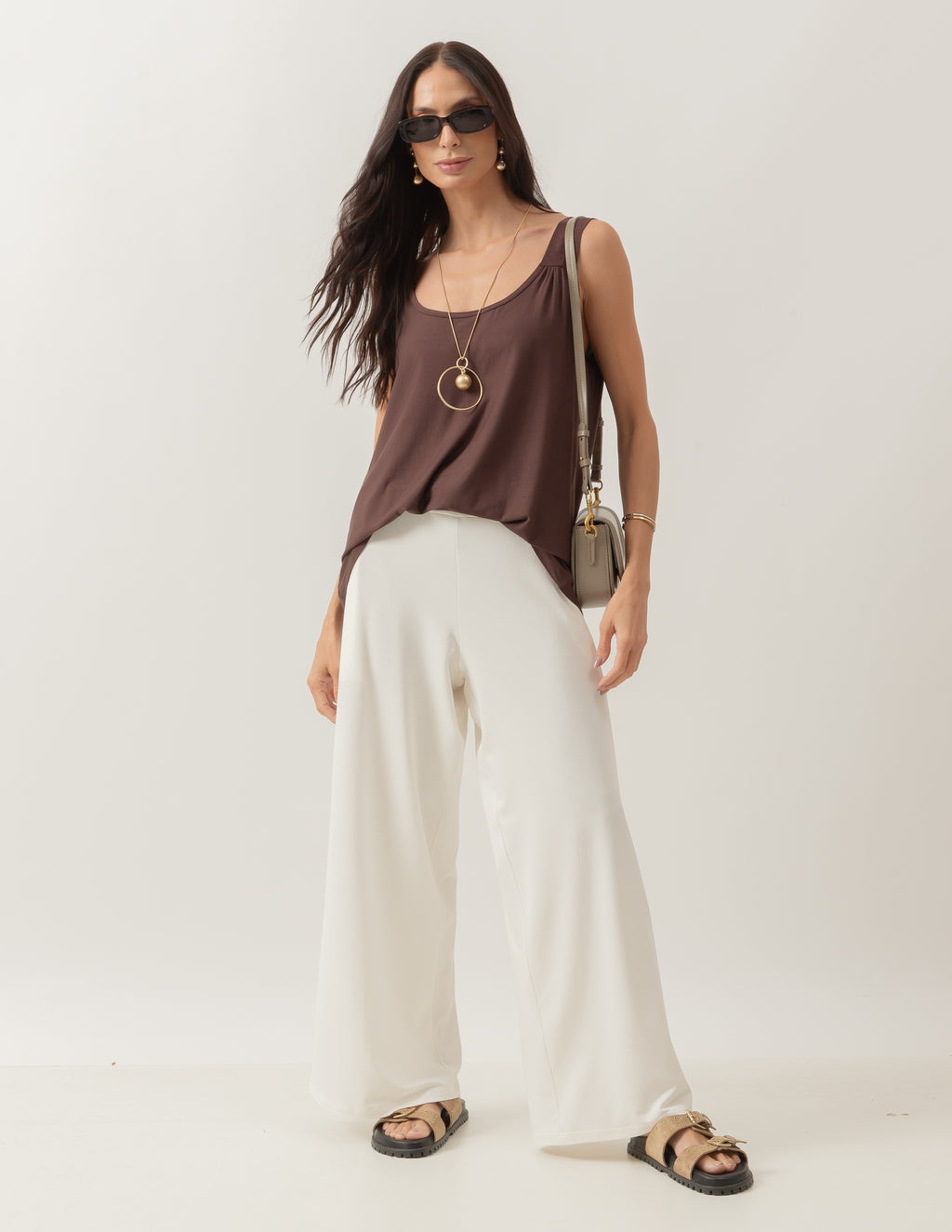 Blusa Regata Atenas Marrom