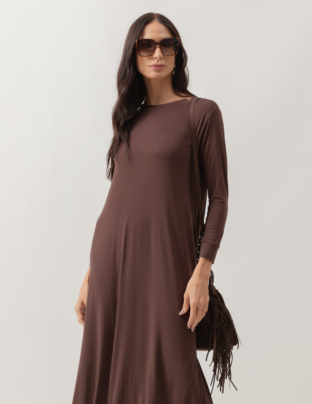 Vestido Longuete Roma Marrom