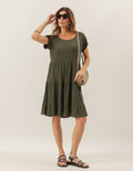 VESTIDO CURTO MANUELA VERDE MILITAR
