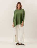 Blusa Gola Boba Oversized Verde Militar