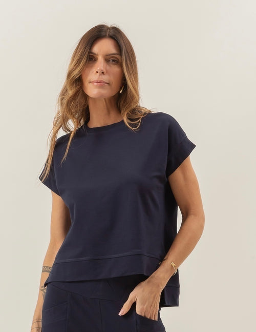 Blusa Mullet Eleonora Azul Marinho