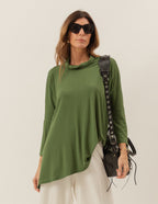 Blusa Gola Boba Oversized Verde Militar