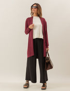 CARDIGAN CURTO BORDÔ
