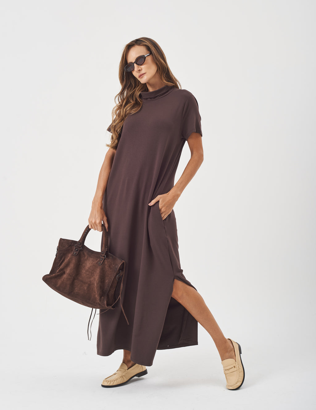 Vestido Agnes Marrom