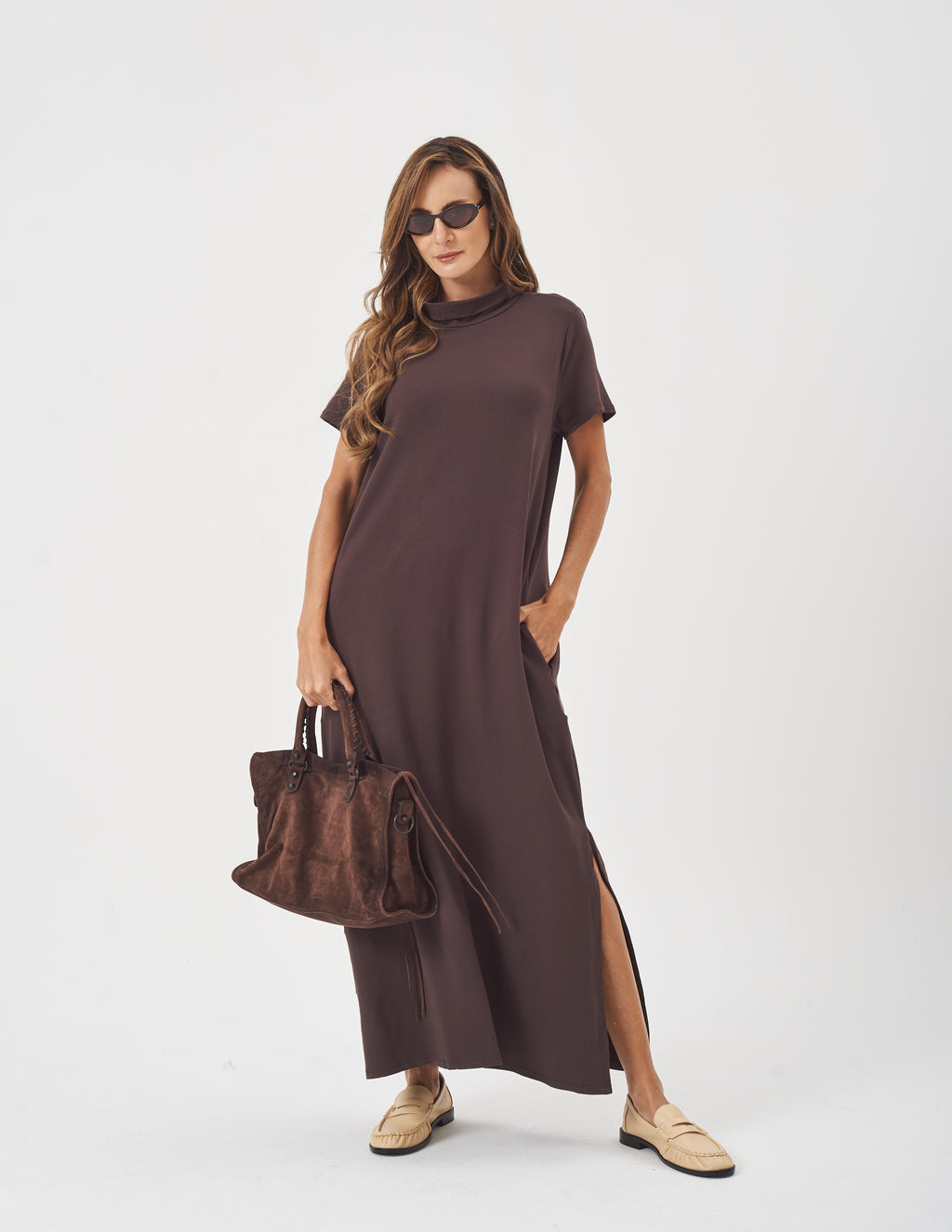 Vestido Agnes Marrom