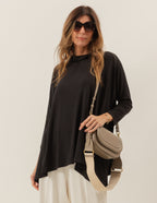 Blusa Gola Boba Oversized Preta