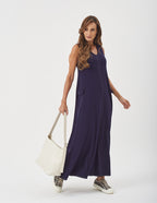 Vestido Pespontado Anastasia Azul Marinho