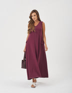 Vestido Pespontado Anastasia Malbec