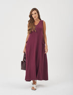 Vestido Pespontado Anastasia Malbec