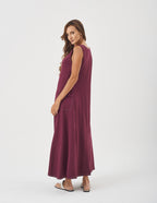 Vestido Pespontado Anastasia Malbec