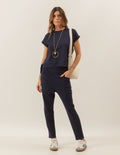 Blusa Mullet Eleonora Azul Marinho