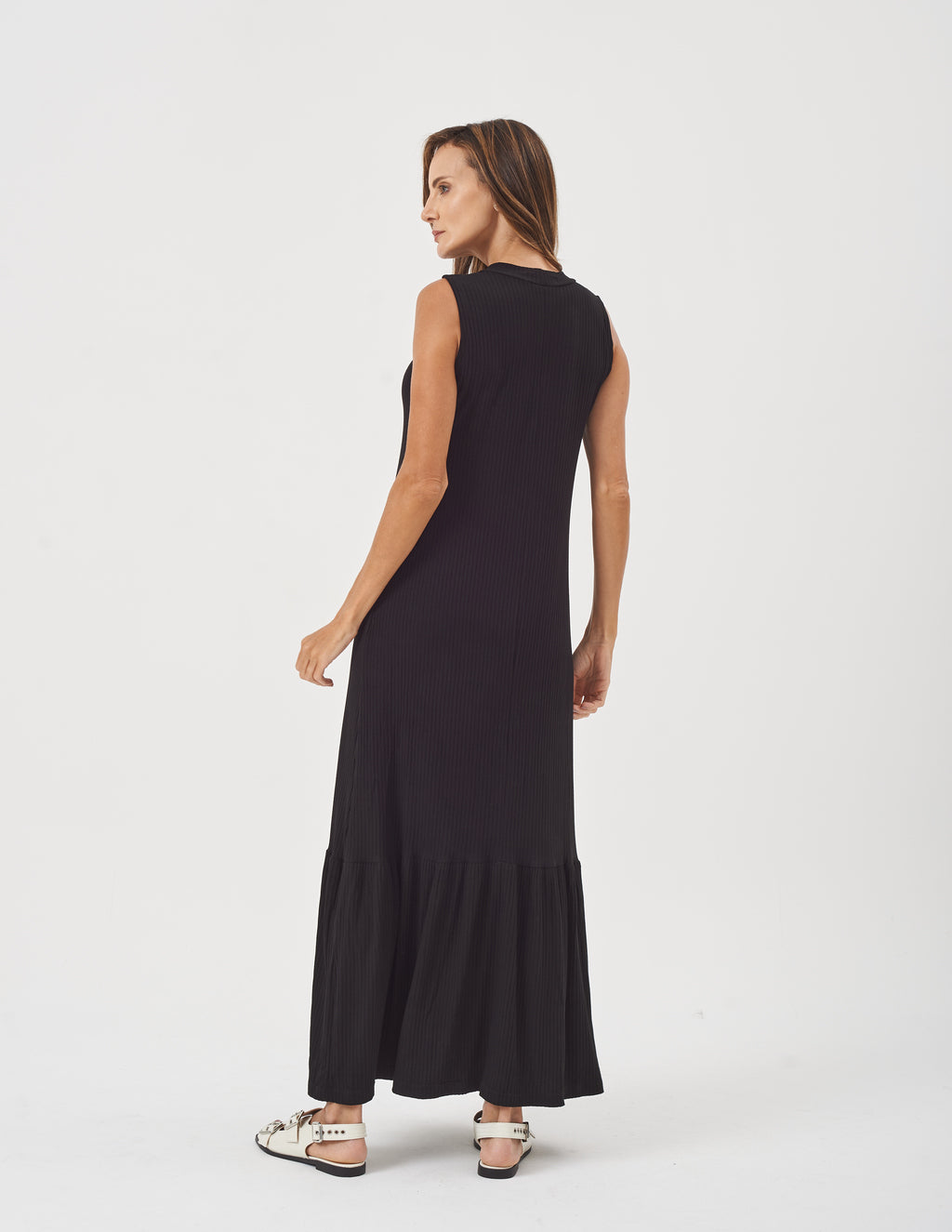 Vestido Riviera Canelado Preto