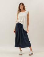 Conjunto Blusa Florence Off White e Calça Mônaco Marinho