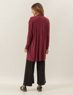CARDIGAN CURTO BORDÔ