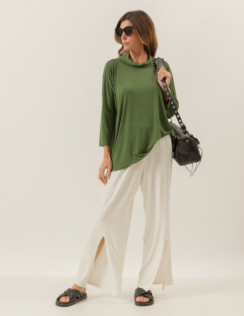 Blusa Gola Boba Oversized Verde Militar