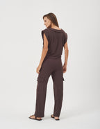 Conjunto Blusa Alessia Marrom e Calça Safira Marrom