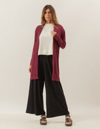 CARDIGAN CURTO BORDÔ