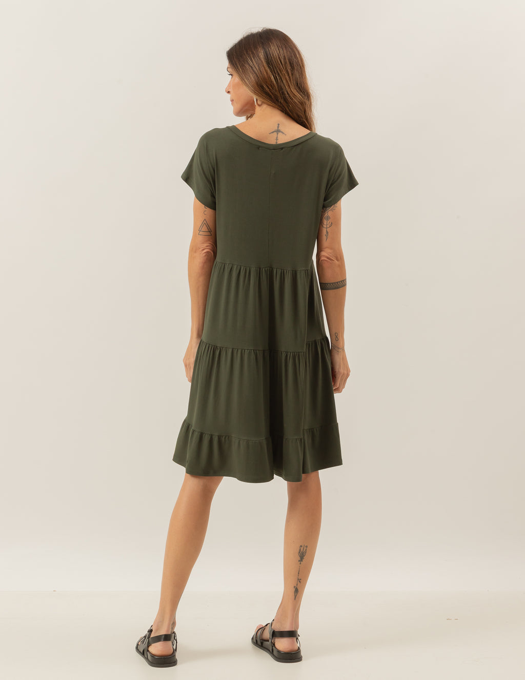 VESTIDO CURTO MANUELA VERDE MILITAR