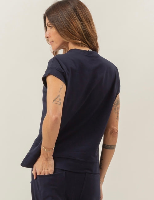 Blusa Mullet Eleonora Azul Marinho