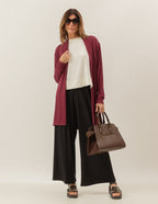 CARDIGAN CURTO BORDÔ