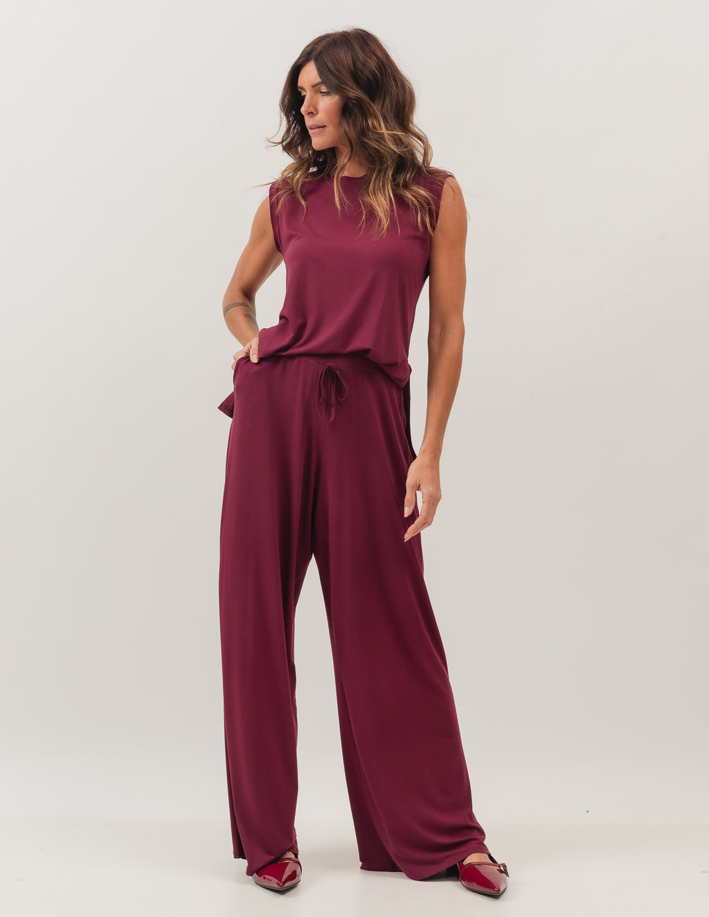 Blusa Regata Fendas Malbec