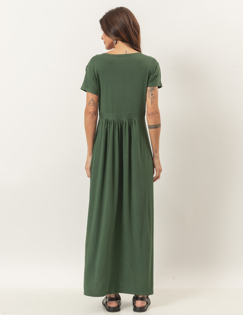 Vestido Longo Claudia Verde Militar