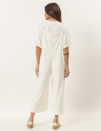 Conjunto Macacão Amber Off White com Blusa Elisa Off White