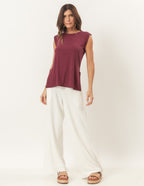 Conjunto Regata Malbec Fendas e Calça Panama Off White