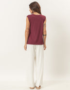 Conjunto Regata Malbec Fendas e Calça Panama Off White