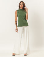 Conjunto Regata Barbara militar e Calça Panama Off White