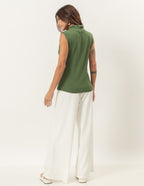 Conjunto Regata Barbara militar e Calça Panama Off White