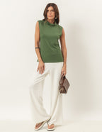 Conjunto Regata Barbara militar e Calça Panama Off White