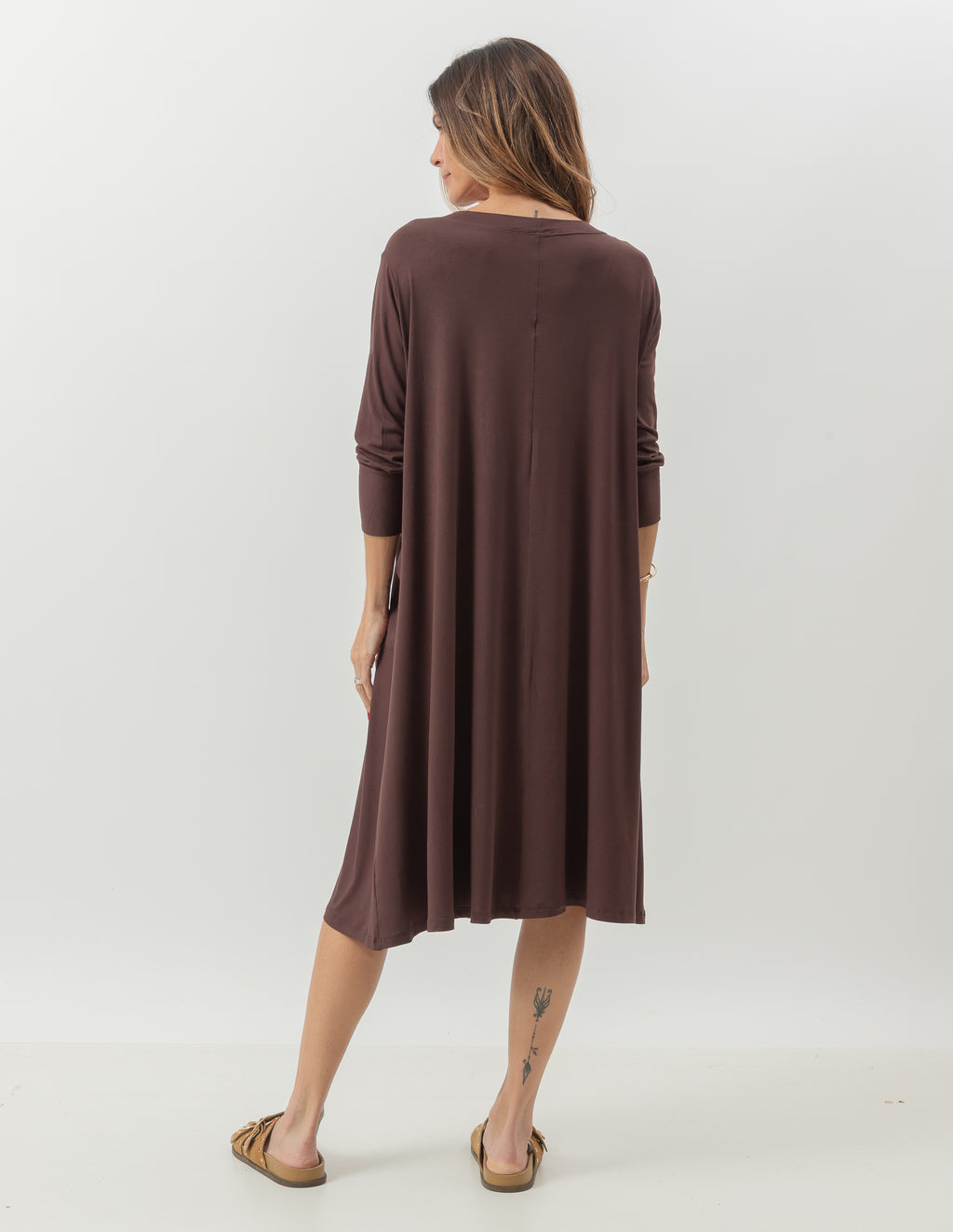 Vestido Mídi Milão Marrom