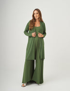 CONJUNTO VERONICA MILITAR E CARDIGAN MILITAR LONGO