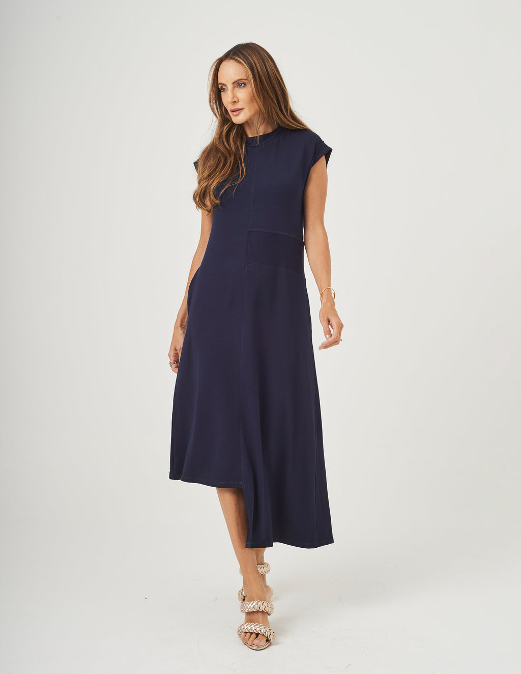 Vestido Desconstruído Jordana Azul Marinho