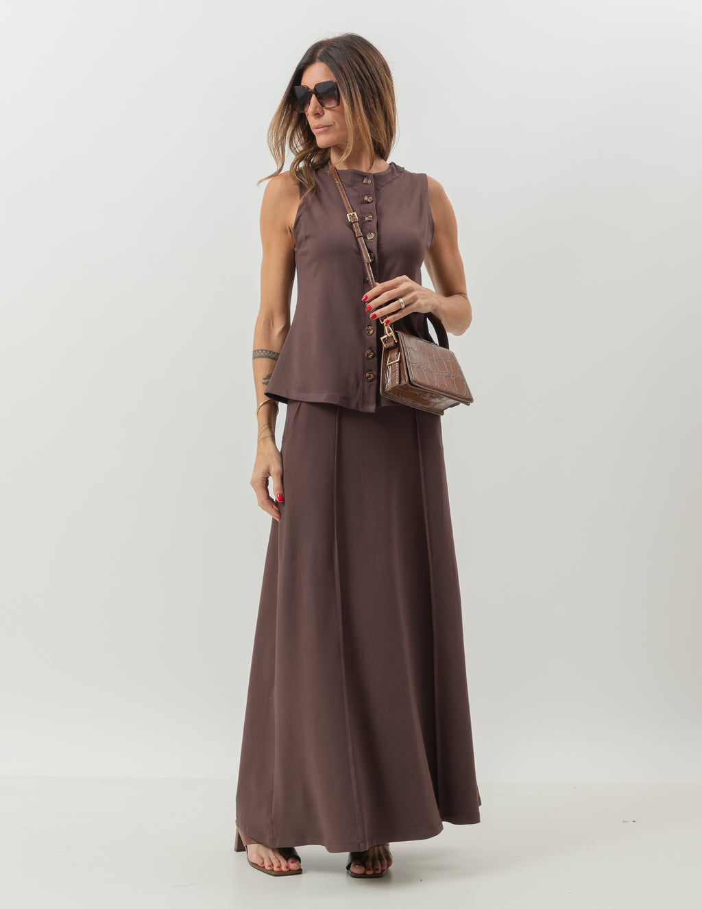 Conjunto Melanie Marrom