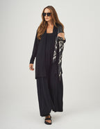 CONJUNTO VERONICA PRETO E CARDIGAN PRETO LONGO