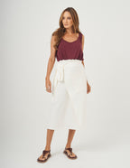 Conjunto Blusa Atenas Malbec e Saia Grécia Off White