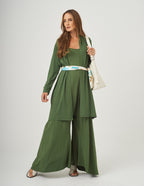 CONJUNTO VERONICA MILITAR E CARDIGAN MILITAR LONGO