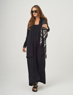 CONJUNTO VERONICA PRETO E CARDIGAN PRETO LONGO