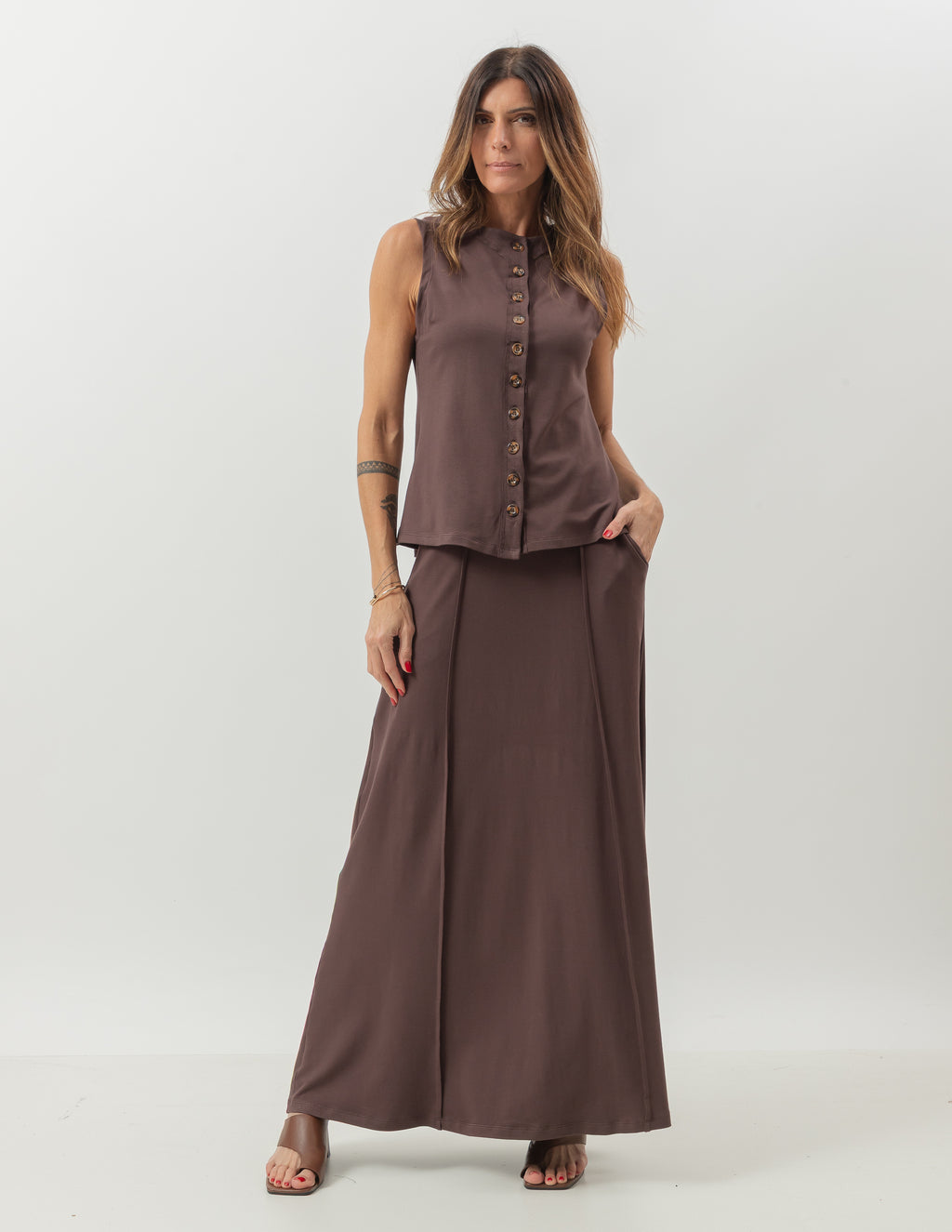 Conjunto Melanie Marrom