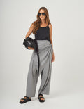 Conjunto Blusa Rio Fresh Preta e Calça Eva Mescla